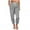 Gray, variant on Patlollav Womens Solid Color Comfortable Leisure Pocket Nine-Point Pants