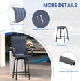 thumbnail image 3 of Poteban Patio Swivel Bar Stools Chair of 2, Outdoor Bar Heigt Set, All Weather High Back and Armrest Rocking Stools & Bar Chairs for Backyard, Lawn Garden, Balcony and Pool,Navy, 3 of 7