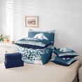 thumbnail image 6 of Manfei Kawaii Blue Rabbit Twin Bedding Sets 7-Piece for Girl, Winter Christmas Snowflake Bedding Comforter Set, Cute Bunnies Animal Reversible Sheet Sets, Ultra Soft Bedroom Decor, 6 of 8