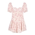 thumbnail image 1 of Vestido elegante de manga corta con estampado floral, dobladillo irregular para citas y vacaciones de verano, talla M, 1 of 8