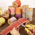 thumbnail image 5 of Uxcell 2.4" Wide 2.2 Yards Burlap Ribbon Lace Roll Wrapping Fabric Crafts Roll Wine Red 2 Pack, 5 of 6