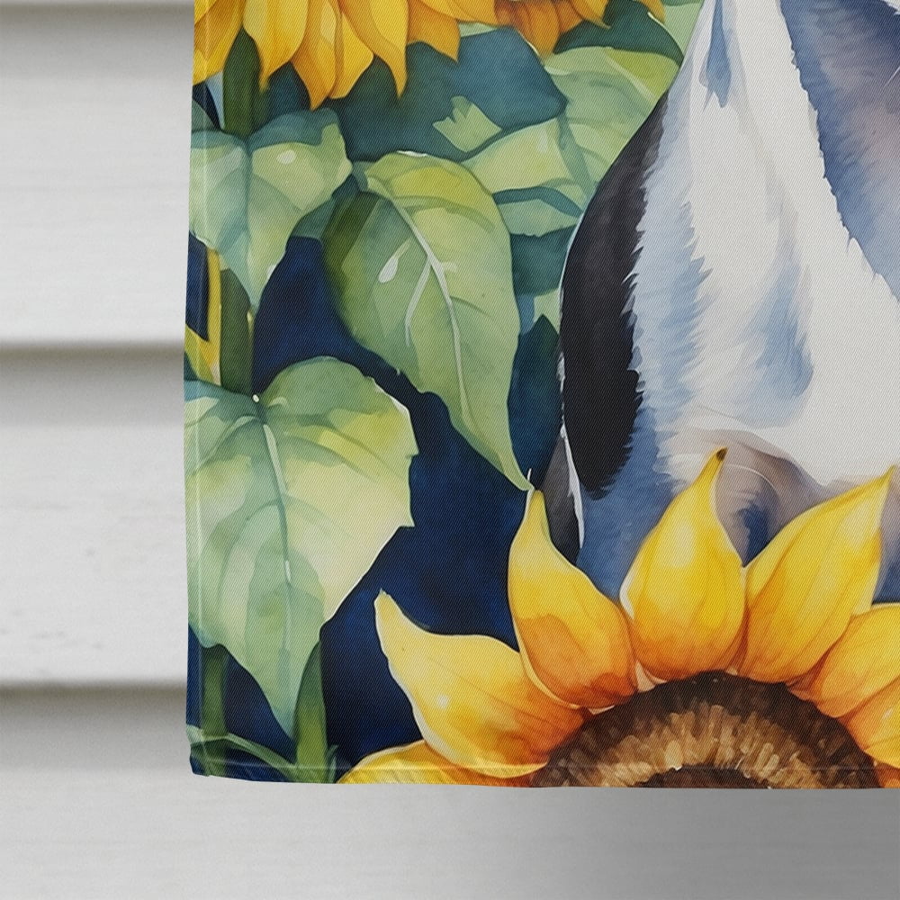 Rat Terrier in Sunflowers House Flag 28 in x 40 in