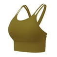 thumbnail image 1 of Sujetador deportivo corto con espalda cruzada y relleno para mujer - Camiseta sin mangas rellena para entrenamiento, yoga y gimnasio, estilo informal y sexy, para todas las estaciones, 1 of 6