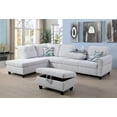 thumbnail image 3 of Ainehome Furniture Living Room Sets, Linen Fabric Sectional Sofa with Storage Ottoman & Toss Pillows, 3 of 9