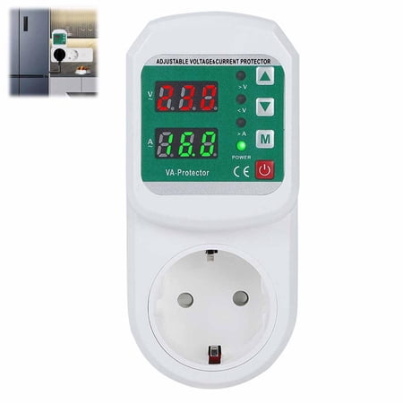 2 In 1 Voltage & Surge Protector | Refrigerator and Air Conditioner Motor Protection Socket | Protects Refrigerators Against High and Low Voltage Brownouts and Spikes - European Standard