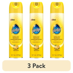 Pledge Expert Care Wood Polish, Lemon, 9.7 oz., 3-Pack