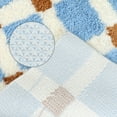 thumbnail image 4 of REGALWOVEN Alfombrillas de baño antideslizantes a cuadros, suaves y esponjosas, alfombras absorbentes para ducha, lavabo azul-2 20" x 32", 4 of 6