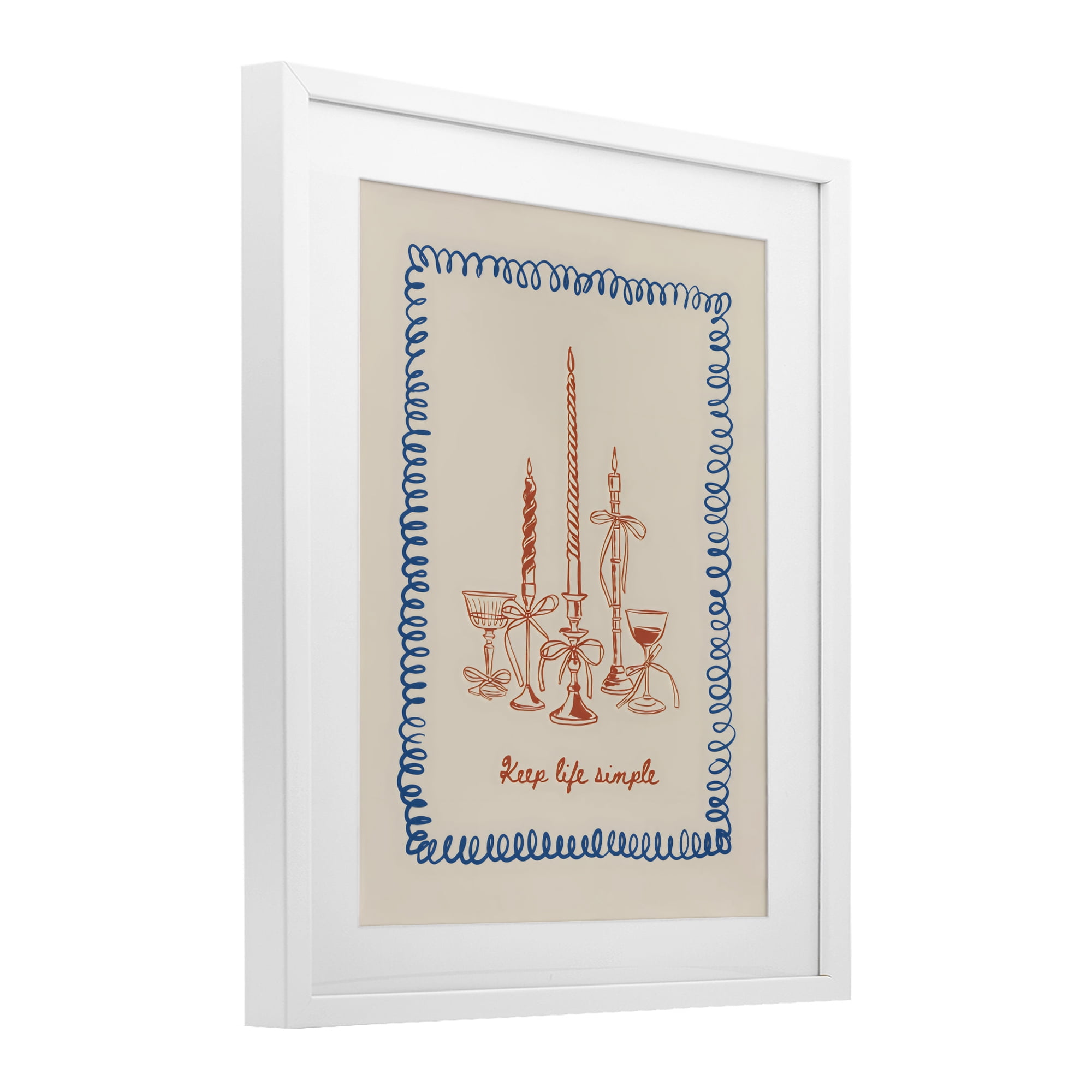 Stupell Industries Keep Life Simple Candles White Framed Print Under Glass, design by The Prints Vibe