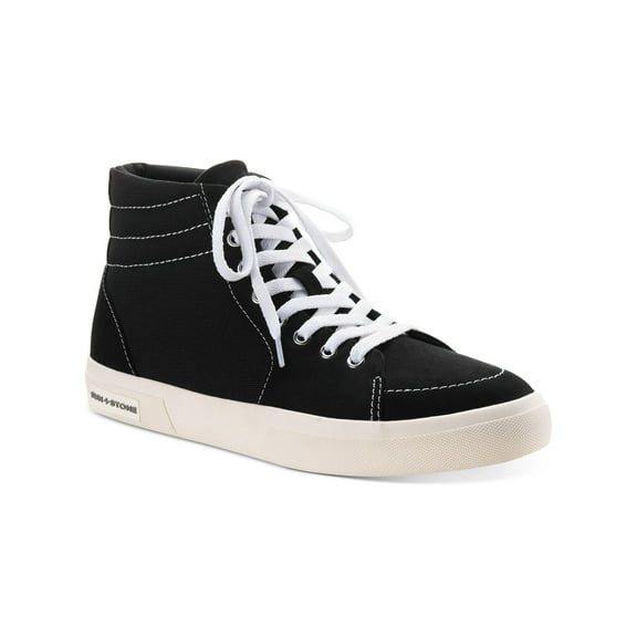 SUN STONE Mens Black Cushioned Jett Round Toe Lace-Up Sneakers Shoes 11.5 M