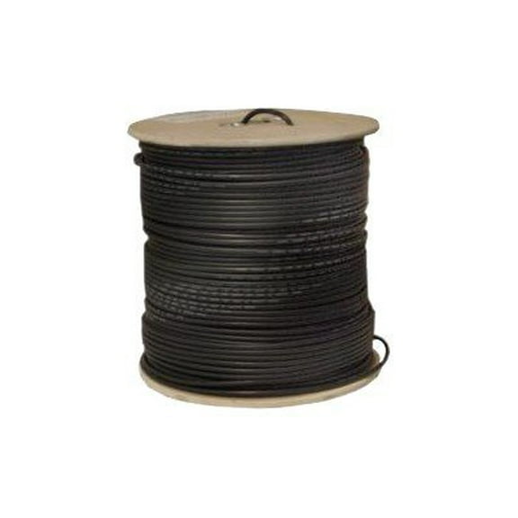 Dual Shielded Bulk RG6 Coaxial Cable Black 18 AWG Solid CCS Core Spool 1000 foot