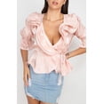 thumbnail image 4 of Surplice Short Sleeve Ruffle Top, 4 of 5
