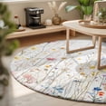 thumbnail image 5 of Washable Round Area Rug Colorful Flower Country Floral Circle Rugs Floor Carpet for Living Room Bedroom, Wildflower Watercolor Soft Non Slip Round Rug 4ft, 5 of 9