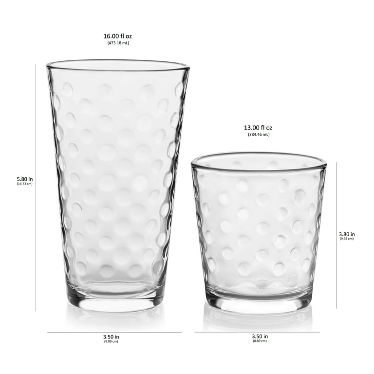 Libbey Glass Can (Set of 24), Clear, 16 fluid ounces