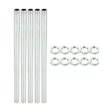 

Uxcell M12 Thread 8.66 Lamp Pipe Kit with Lock Nuts All Thread Rod Fasteners Hardware 5 Set