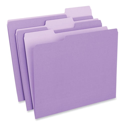 Universal UNV12305 1/3-Cut Assorted Tab Interior File Folders - Letter Size, Violet (100/Box)