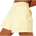 thumbnail image 7 of RYDCOT Womens Shorts Plus Size Loose Comfy Short Sweatpant Fashion Solid Color Elastic Waist Short Pants with Pockets Beige, 7 of 7