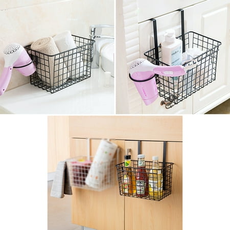 Sortwise Bathroom Kithchen Storage Basket Over Cabinet Door Organizer With Hair Dryer Holder Canada Over Cabinet Door Organizer Basket, Over Cabinet Storage Basket