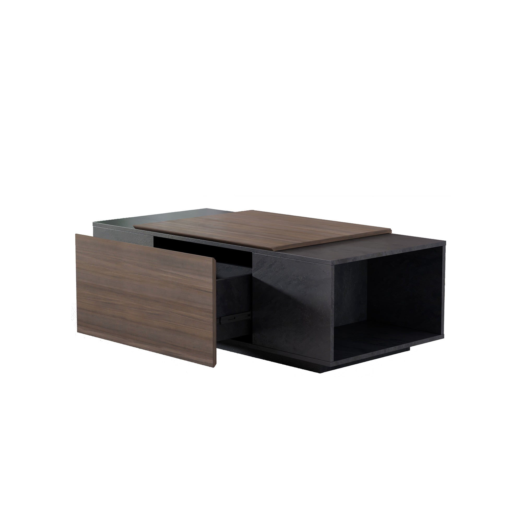 Kepooman 47" Farmhouse Coffee Table with Drawer, Tea Table for Living Room or Office , Armando & Texture Black, Light Brown Kepooman 47" Farmhouse Coffee Table with Drawer, Tea Table for Living Room or Office , Armando & Texture Black, Light Brown