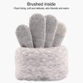thumbnail image 4 of Winter Touch Screen Gloves Women Men Warm Stretch Knit Mittens Imitation Wool Thicken Full Finger Gloves,Gg, 4 of 5