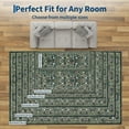 thumbnail image 4 of Assaile Luxury Bohemian Dark Green 2'x6' Area Rugs with Exotic Floral Stripes, Soft Low Pile Non Slip Living Room Carpet, Machine Washable, 4 of 7