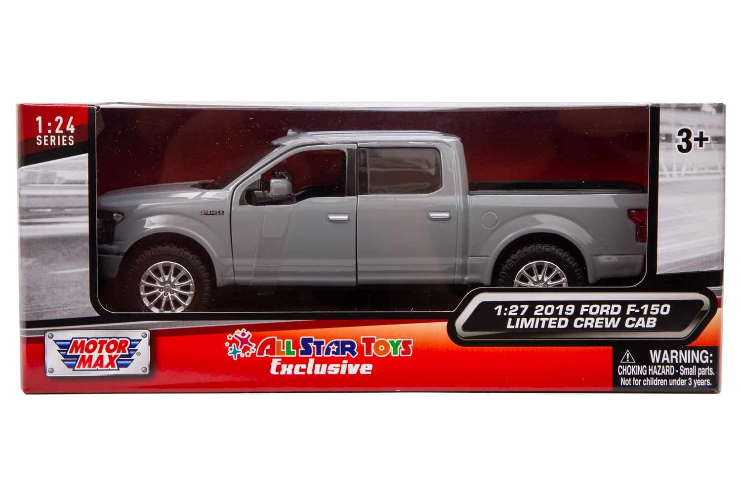 All Star Toys Exclusive 2019 Ford F-150 Limited Crew Cab Pickup Truck Abyss Gray 1/24 Diecast Model Car by Motormax 79364