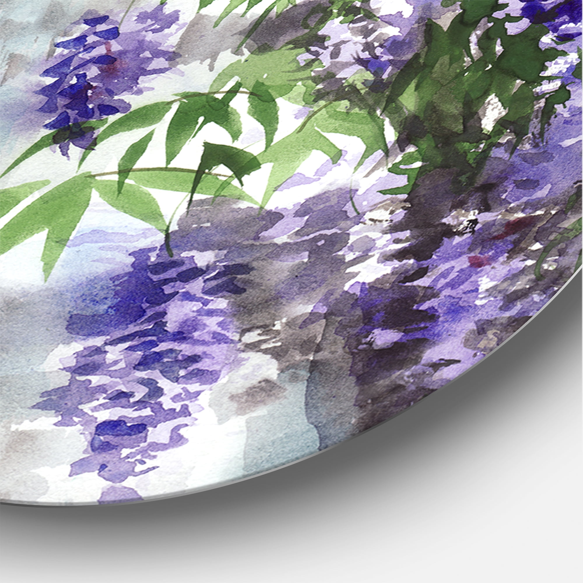 Designart 'Lilac Tree Lantern Vintage Impression' Traditional Circle Metal Wall Art 36x36 - Disc of 36