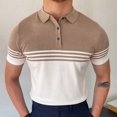 thumbnail image 4 of Summer Clothing Men's Light Luxury Graphic Knitted Short Sleeve Polo Shirt Streetwear Button-down Fashion Solid Color Knitwear, 4 of 5