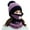 Purple, variant on SPRING PARK 3Pcs Lined Womens Beanie Knit Hat, Winter Scarf Face cover Set,Girls Warm Hat Earmuffs Cap