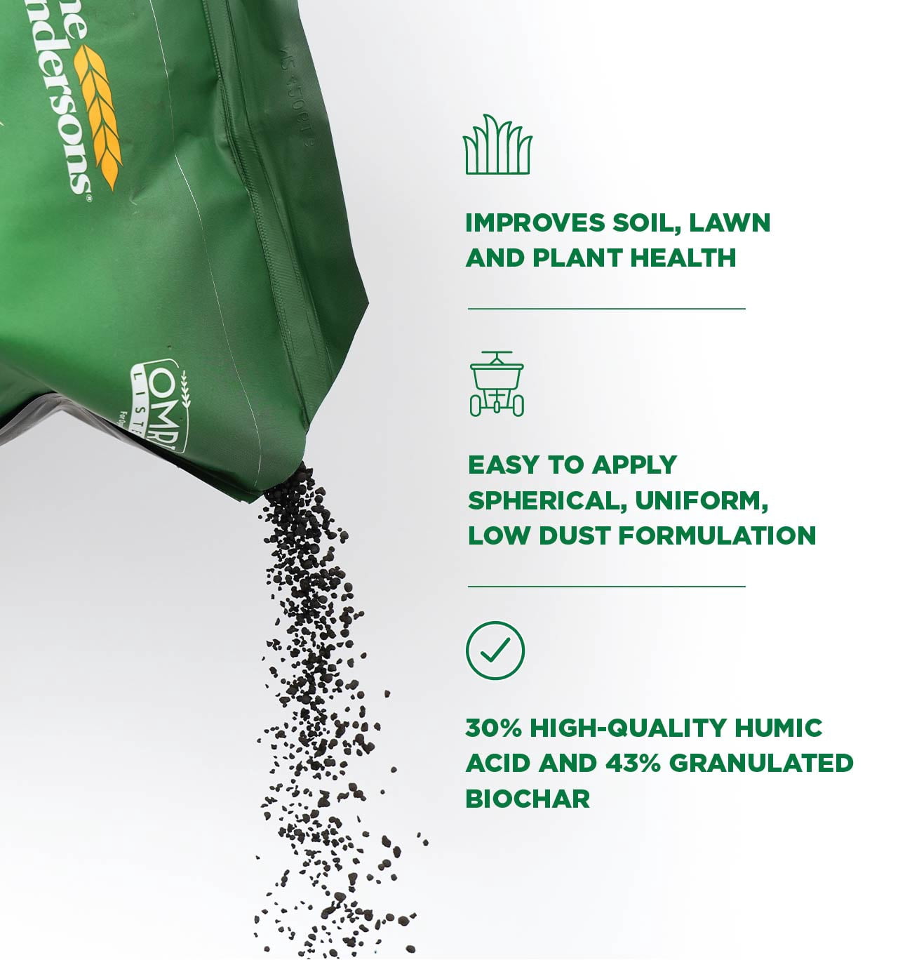 The Andersons HumiChar Organic Soil Amendment with Humic Acid and Biochar - Covers up to 40,000 sq ft (40 lb)