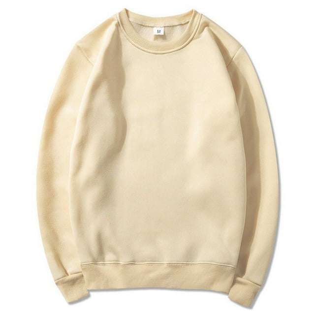AherBiu Sweatshirts for Men Crew Neck Lightweight Gym Workout Pullover Fall Winter Solid Color Casual Loose Basic Athletic Sweatshirt