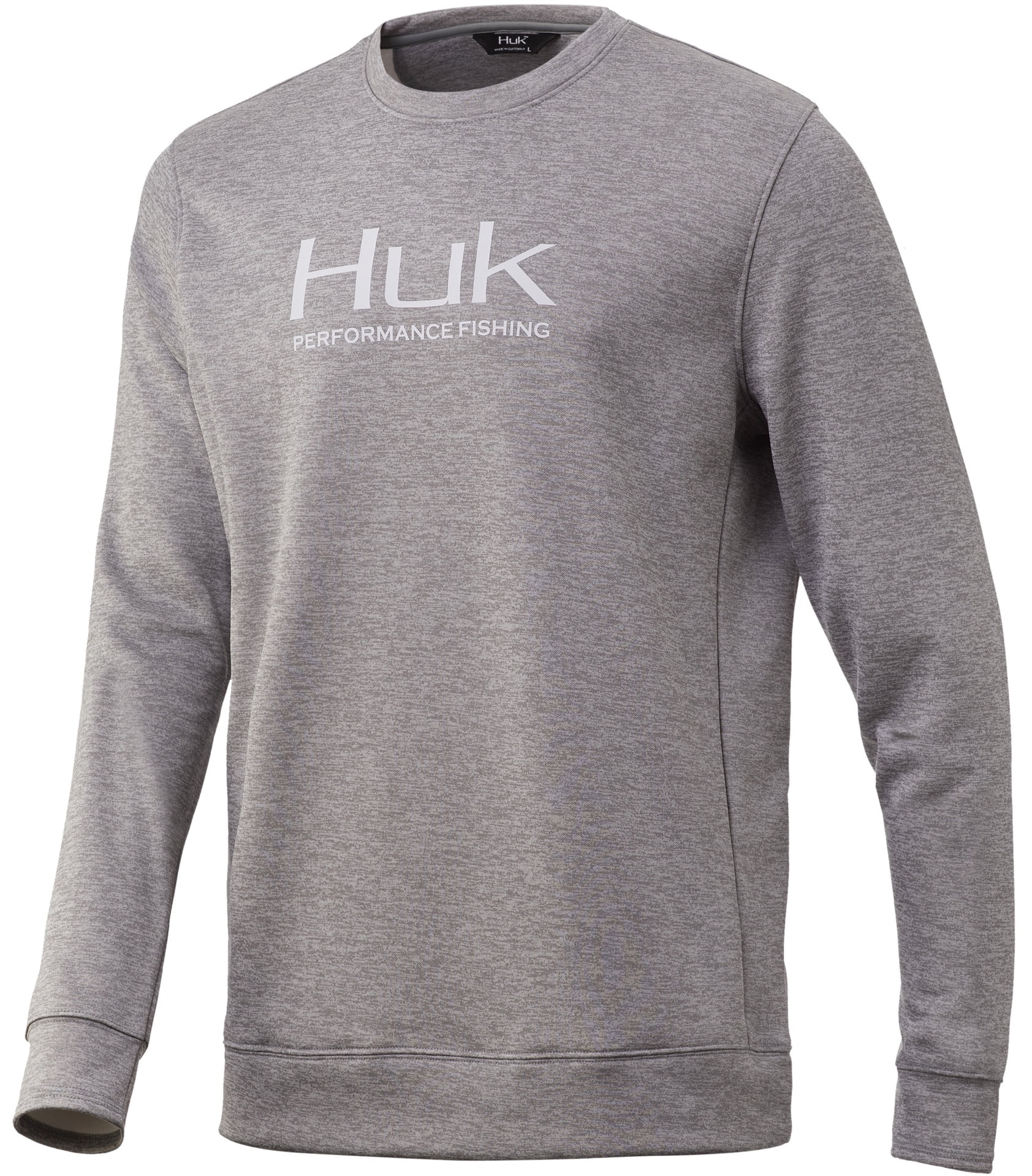 Huk Men's Hull Tech Full Zip Gray Heather XXX-Large Fishing Pullover W Hood 