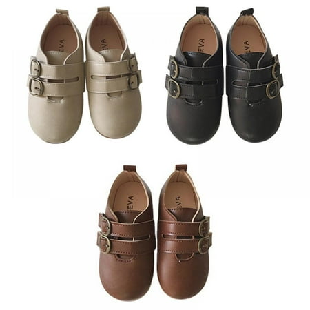 

Boy s And Girls Fashion Peas Retro British Shoes Soft Leather Spring