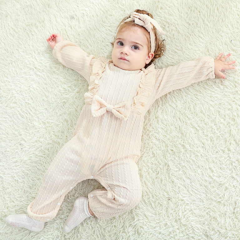 Younger Tree Baby Girl Ruffle Sleeve Romper with Headband photo 4