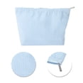 thumbnail image 4 of Unique Bargains 1 Pc Seersucker Stripes Makeup Bag Light Blue Polyester, 4 of 6