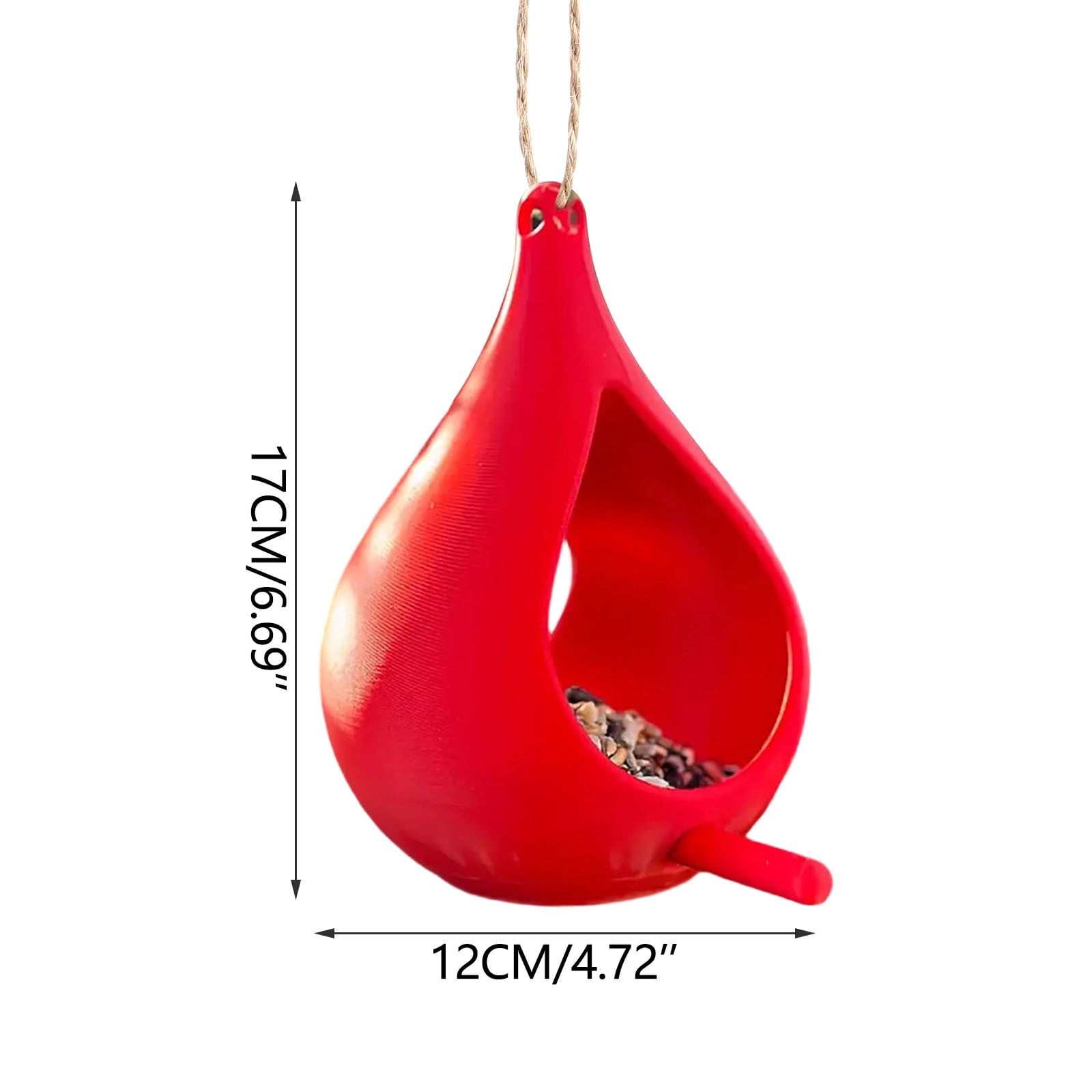 Handcrafted Hanging Fly-Through Feeder for Outdoor Garden & Backyard, Glass Bird Feeder, Decorative Wild Bird Feeder with Steel Wire Cable for Attracting Wilds Birds