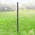 thumbnail image 2 of Fencer Wire Heavy Duty 6FT Outdoor Patio Steel Fencing Border Post, 16 Gauge Anti-Rust Metal Fence Post, 2” Diameter Decorative Garden Fence Post, Pack of 5, 2 of 9