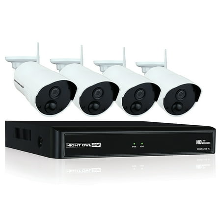 Security Cameras Infrared Night Owl 4 Channel 1080p Wireless Smart Security Hub with 4 x 1080p Infrared IP Cameras and 1 TB HDD ()