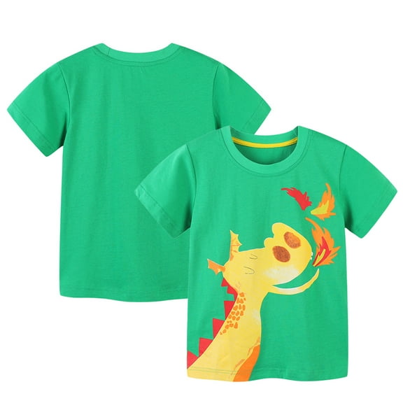 LYMAYTER Kids Baby Girls Cotton T-Shirts Summer Cartoon Printing Tees Shirt for 2-8 Years Toddler Short Sleeve Pullover