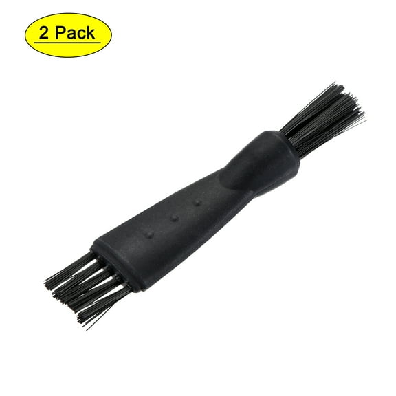 Uxcell Shaver Cleaning Brush Tools Double-Sided Black with 2 Inch Plastic Handle, 2 Counts