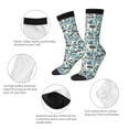 thumbnail image 3 of Daiia Flowers In Vintage Print Crew Socks – Soft Breathable Long Socks for Men & Women, Moisture-Wicking & Comfortable Daily Wear Socks, One-Size Fits Most (US 5-11), 3 of 6