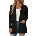 thumbnail image 2 of Nooxsoe sweater cardigan women Long Sleeved Open Front Cropped Knit Button Down Cardigans for Women Fitted Cardigans for Women Cardigan Shirt Black S, 2 of 5