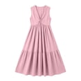 thumbnail image 4 of Oksale V Neck Dresses for Women with Pockets Loose Cozy Sleeveless Tank Dress Flowy Summer Maxi Dress for Vacation Pink M, 4 of 8