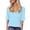 Sky Blue, variant on Bmisegm Womens Tops Basic V Neck T Shirts Half Sleeve Tops Casual Solid Summer Tees T Shirts for Women Beige S
