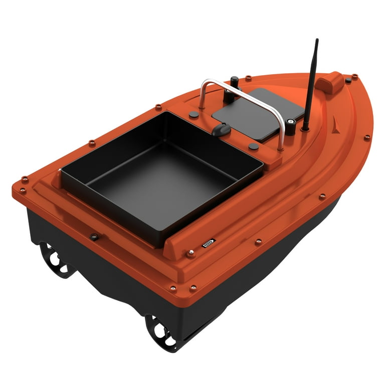 Walmeck GPS Fishing Bait Boat Remote Control Ship with Large Bait Container  400-500M Range for Anglers 