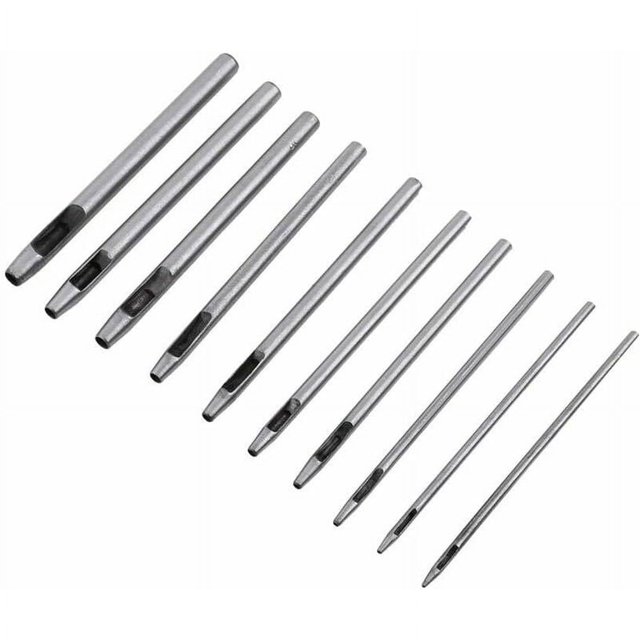Marcado 10 Uds 0,5-5mm perforadora de cinturón herramienta de cuero hueco artesanía DIY
