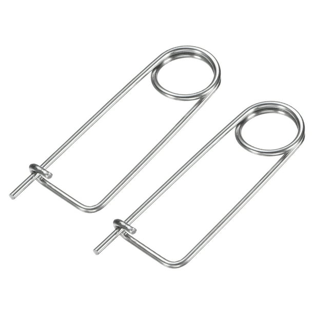 Uxcell 2-Pack Pin de Seguridad en Forma de Broche, Pines de Acero Inoxidable M3x60mm, Sujetadores de Broche de Bloqueo Rápido, Clips Retenedores Pesados