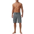 thumbnail image 2 of INSPIRE CHIC Father's Day Men's Drawstring Waist Solid Color Side Pockets Lining Summer Board Shorts 30 Gray, 2 of 6