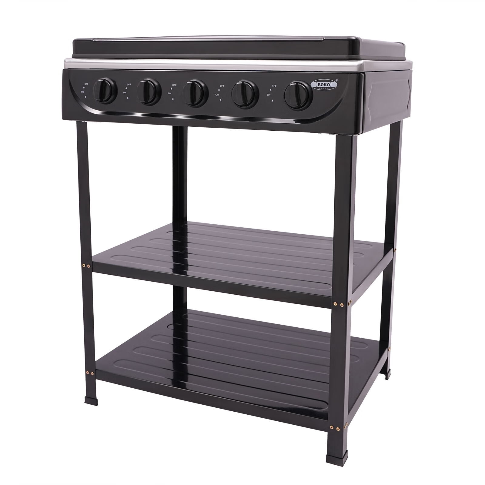 Wuzstar 5 Burners Natural Gas Stove Freestanding Portable Natural Gas Stove for Outdoor Activities Such As Camping, Fishing, Rv Travel,Black