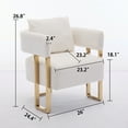 thumbnail image 5 of New 2 Sets Accent Chair, Upholstered Velvet Armchair Comfy Modern Single Sofa Side Chair with arms and Metal Legs for Living Room Bedroom Reading, 5 of 9