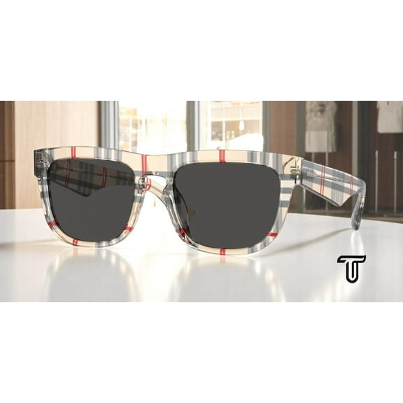 Burberry BE 4431U Plastic Unisex Square Sunglasses Vintage Check 56mm Adult